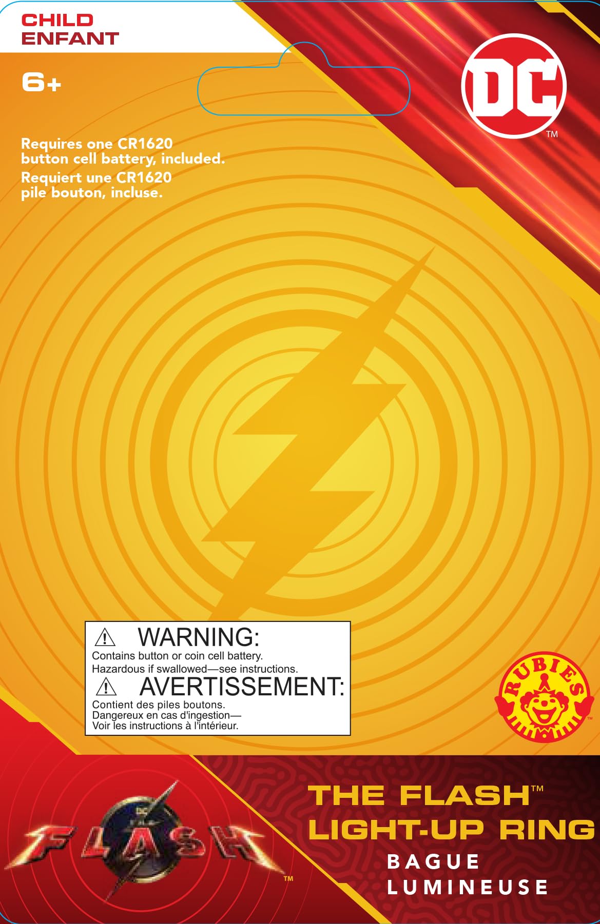 DC The Flash Movie: The Flash Light-Up Ring for Kids by Rubies, Boy's No Size - Image 4