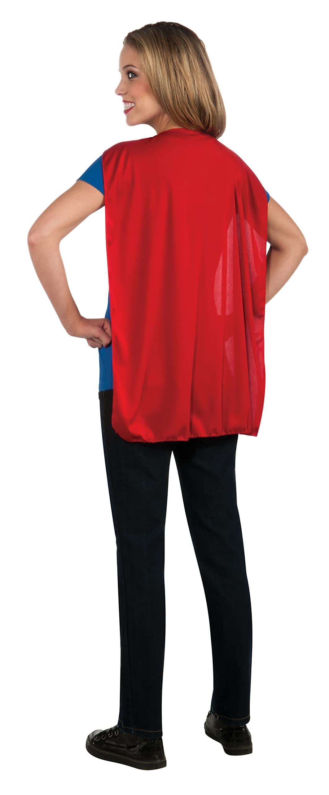 Rubies DC Comics Superheroes: Supergirl Costume T-Shirt With Cape for Adults, Women's XL - Image 3