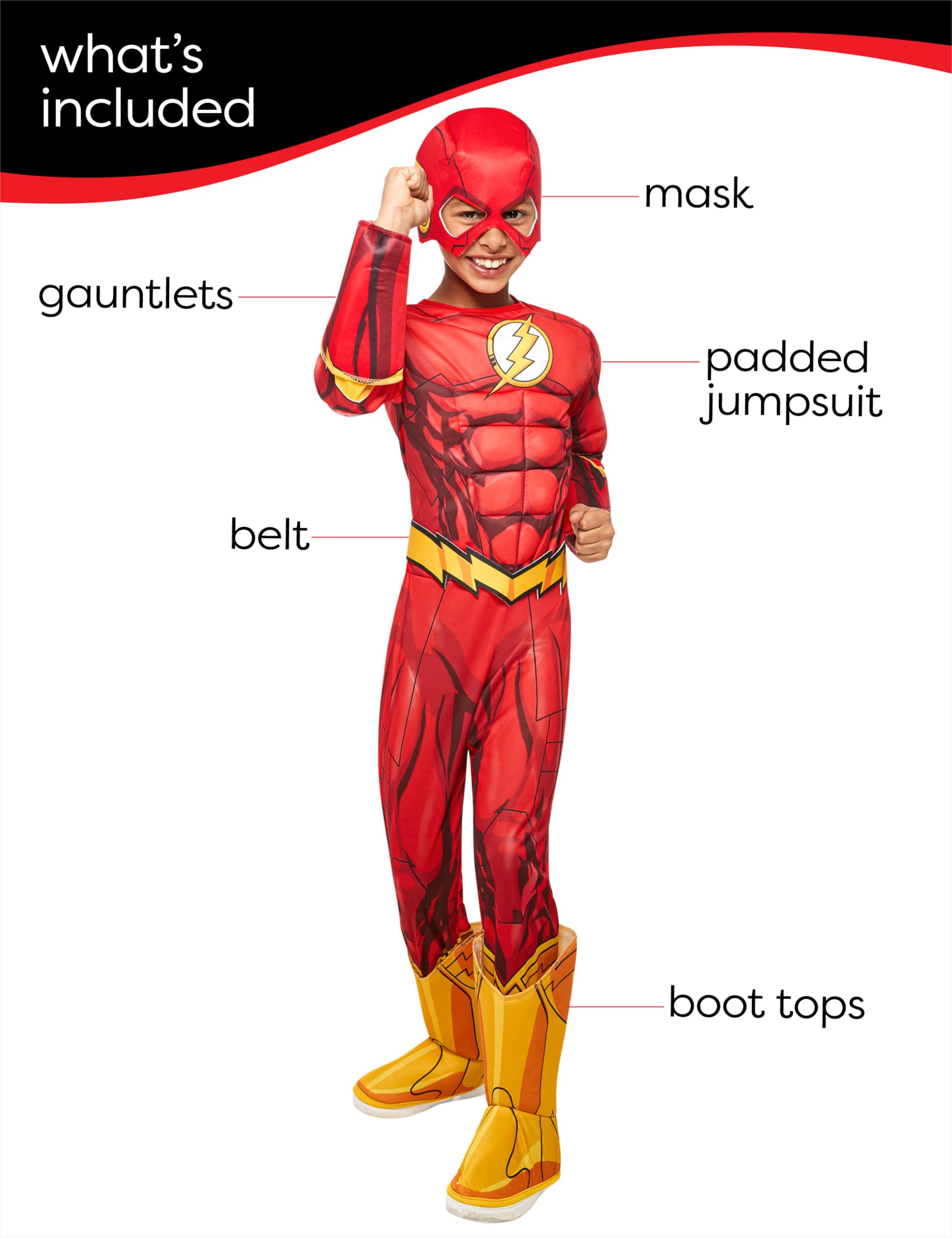 Rubies DC Comics Superheroes: The Flash Costume for Kids, Boy's Large - Image 3