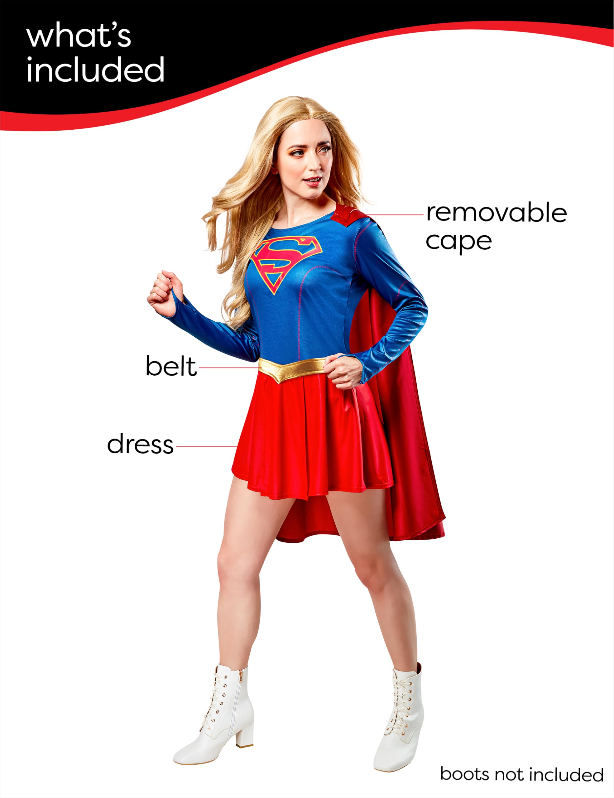 Rubies DC Superheroes Supergirl TV Series: Supergirl Costume Dress for Adults - Image 3