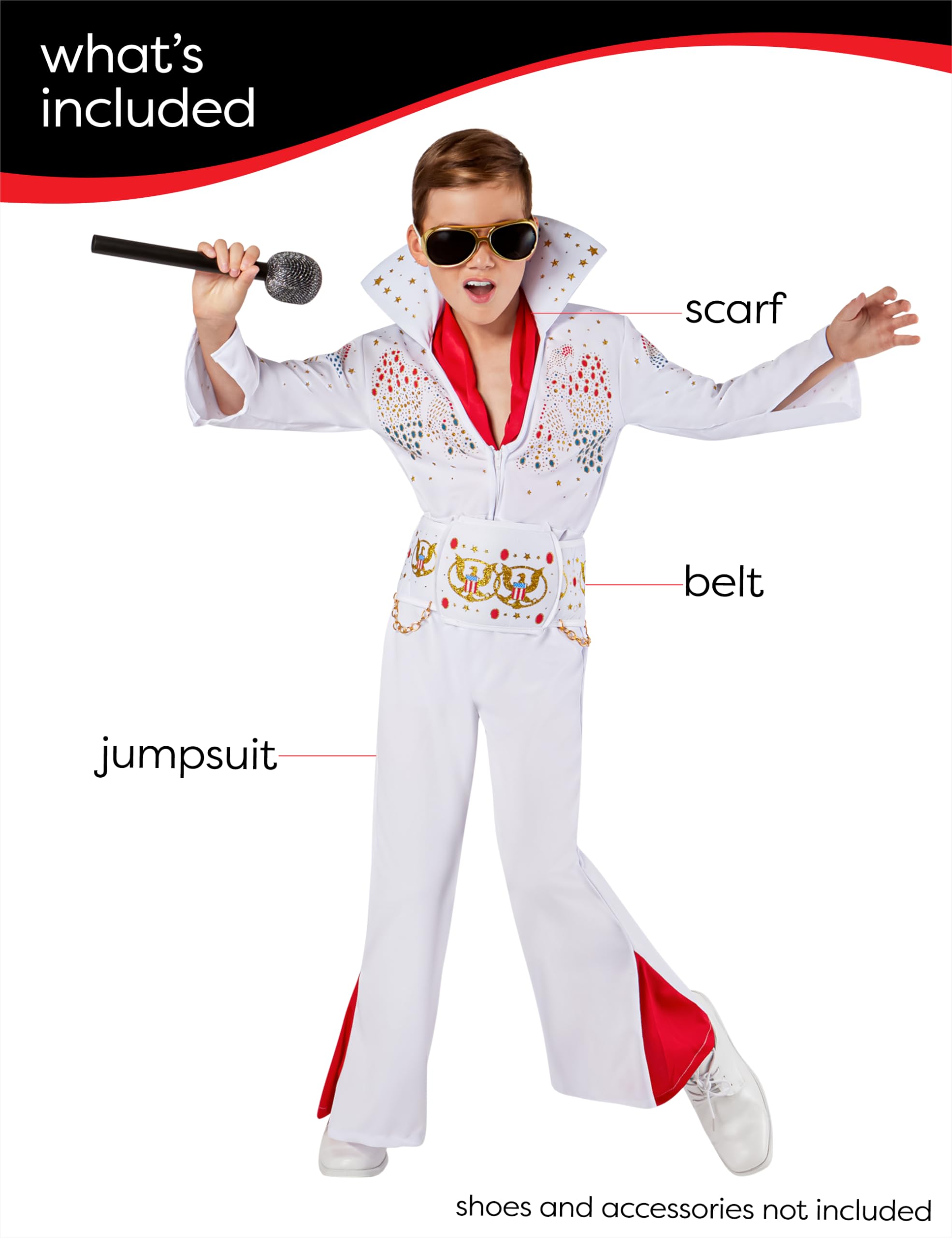 Rubies Elvis Presley: Elvis Presley Costume for Kids, Boy's Large - Image 3